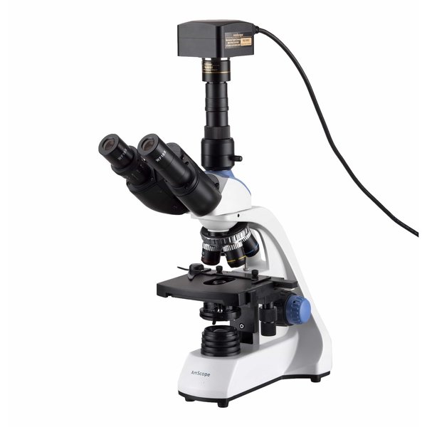 Amscope 40X-2500X LED Trinocular Compound Microscope w 3D Two-Layer Mechanical Stage With 18MP USB 3 Camera T250C-18M3